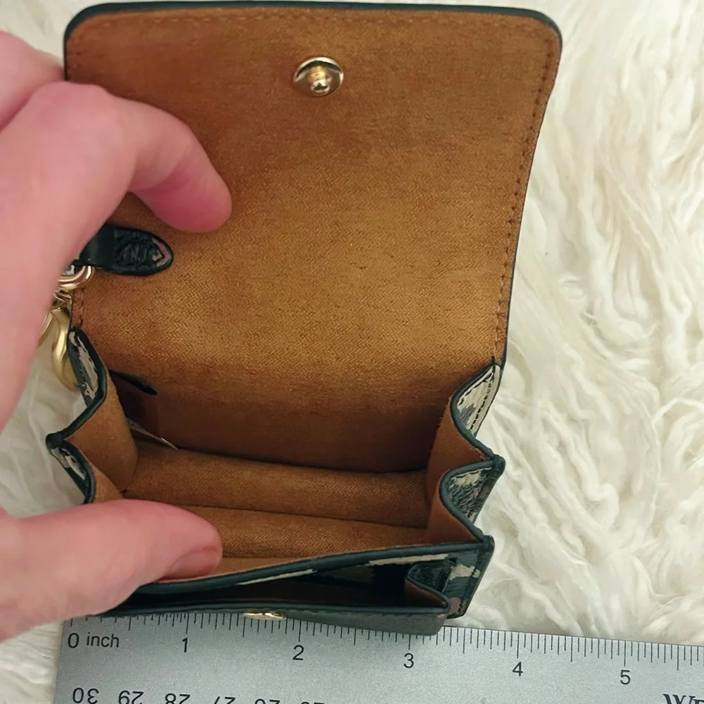 Coach Leopard Print Keychain Wallet with Gold Accents NWT - Picture 3 of 3